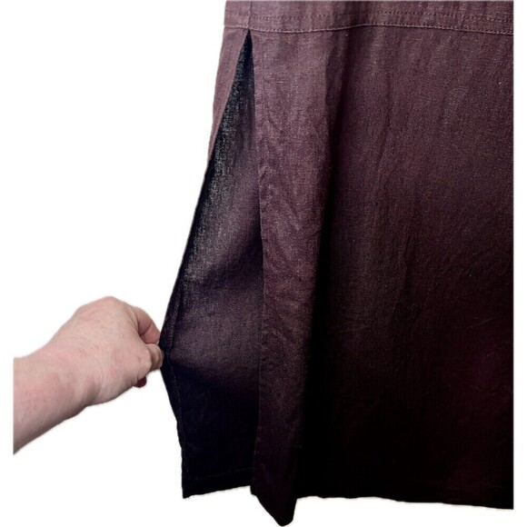 Giorgio Fiorlini Y2k Maxi Skirt Women's Size 14 Brown Linen Blend Boho 90's‎ - Picture 5 of 11